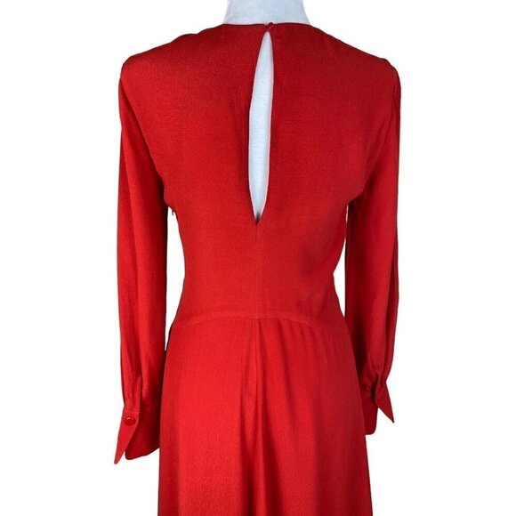 Equipment Short Faun Dress NWT $475 in Aura Orange / Poppy Red Women's Size 4 - Picture 12 of 13